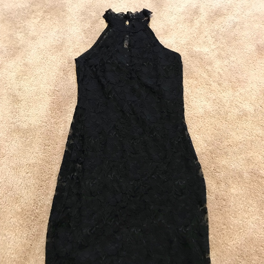 Black Lace Tight Dress